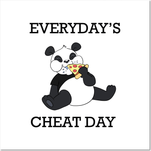 Everyday is cheat day - Funny Panda Posters and Art